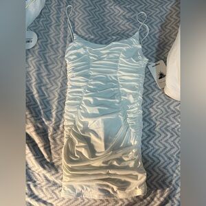 White Ruched Dress